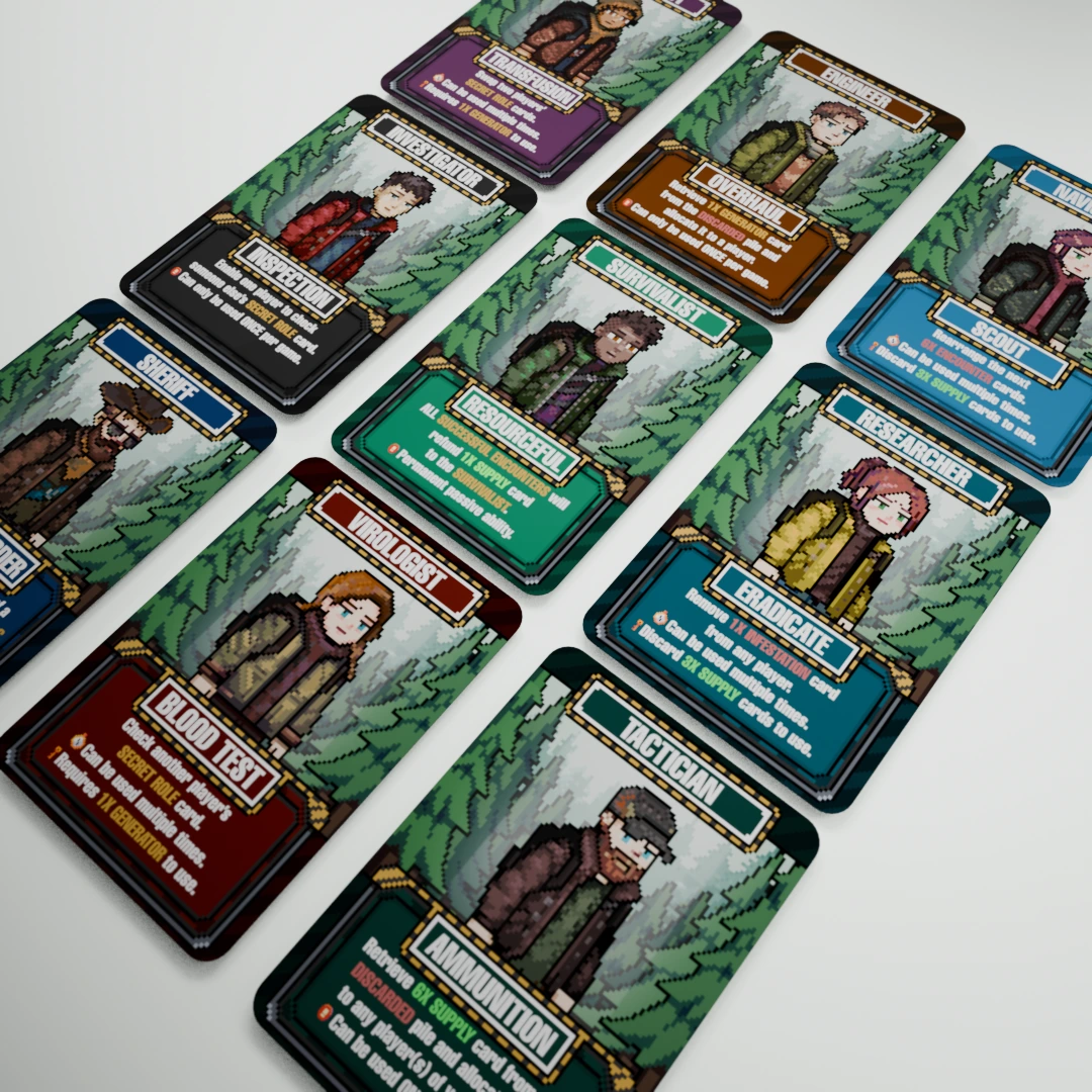 Introducing character cards with public and secret roles